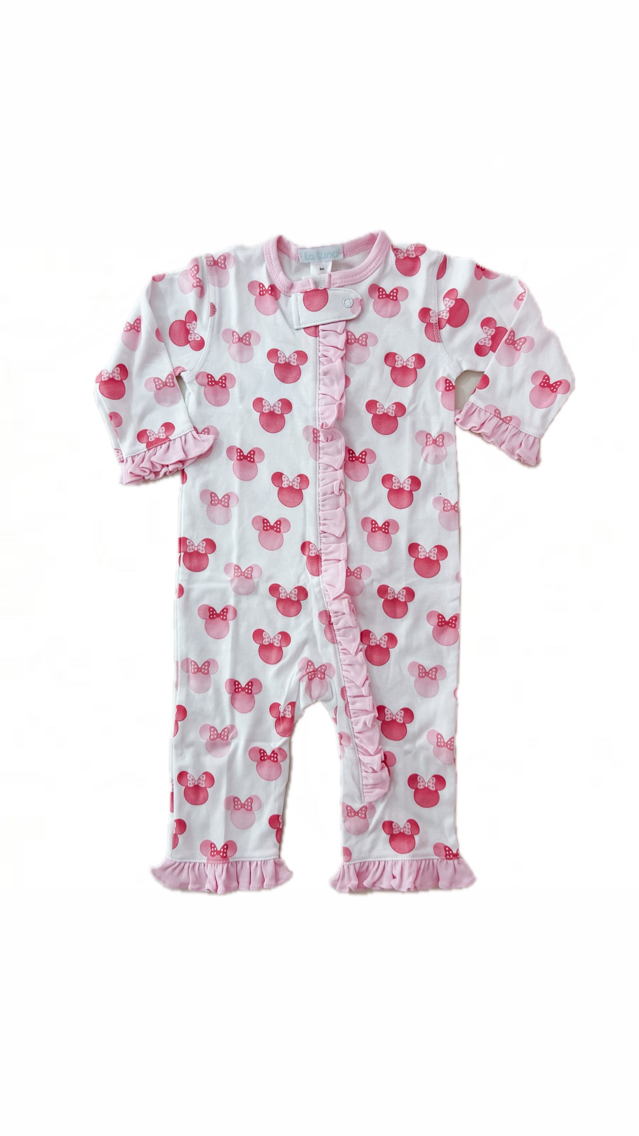 Pink Ruffle Mouse Ears Print Pajama