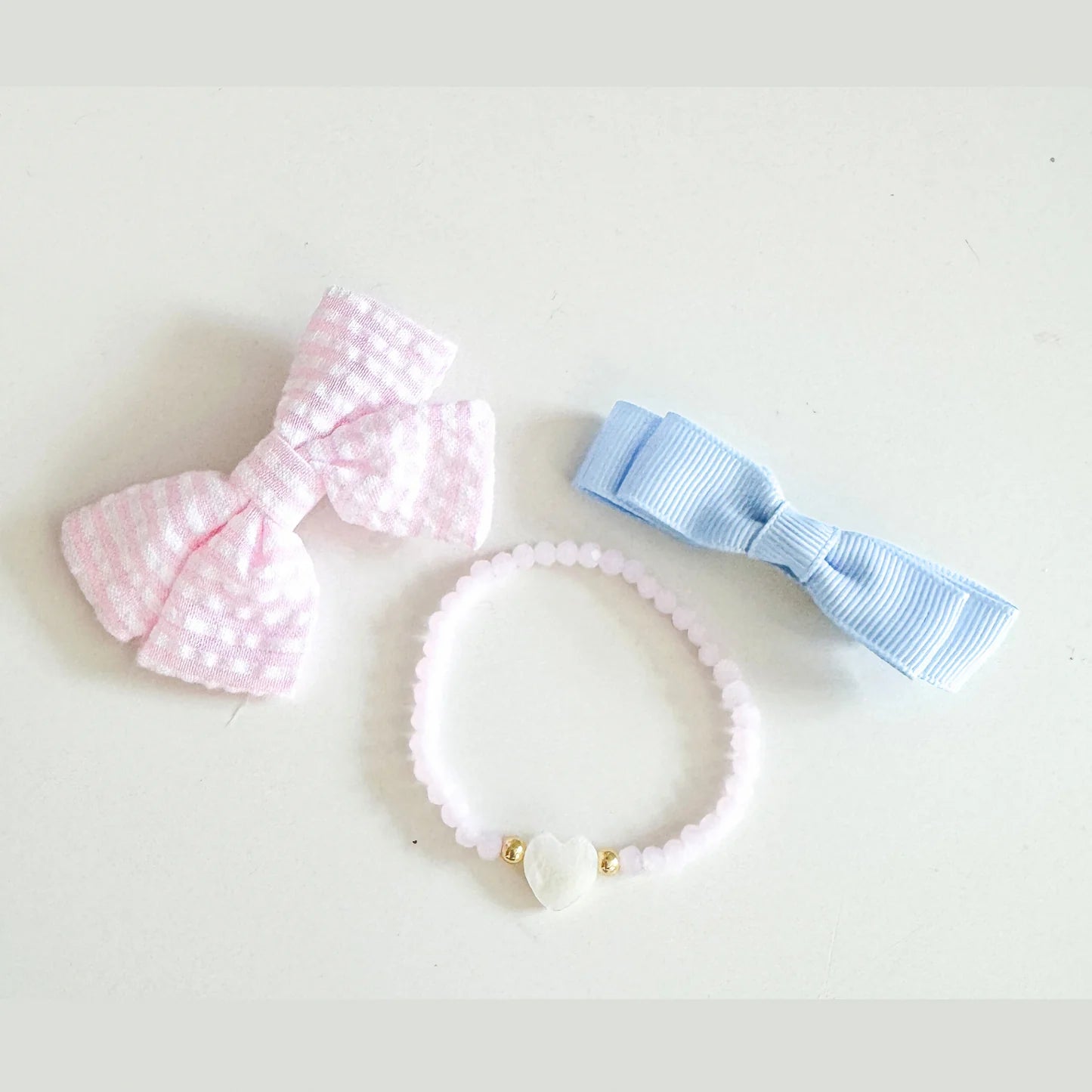Easter Egg Bows & Bracelet Set (Pink)