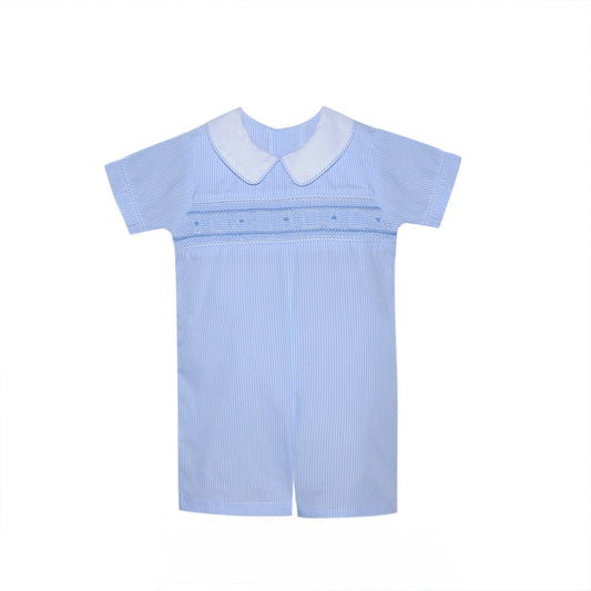 Blue Gingham Collared Romper