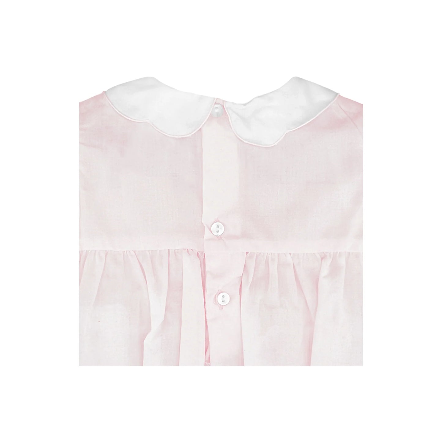 Pink Collared Smocked Bubble with Bonnet