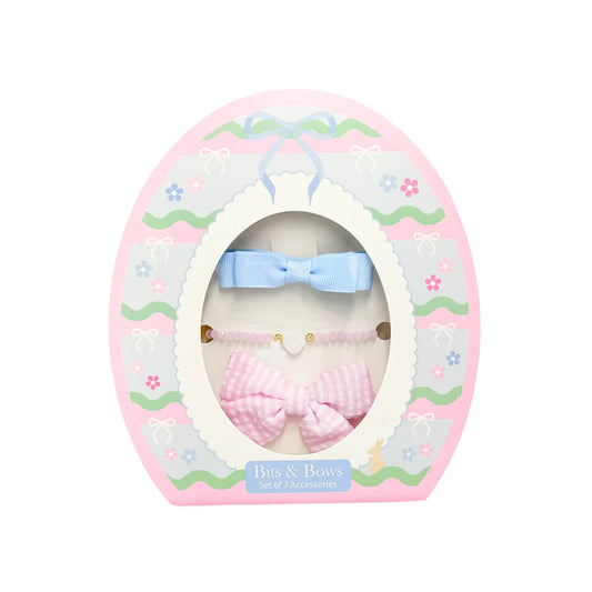 Easter Egg Bows & Bracelet Set (Pink)
