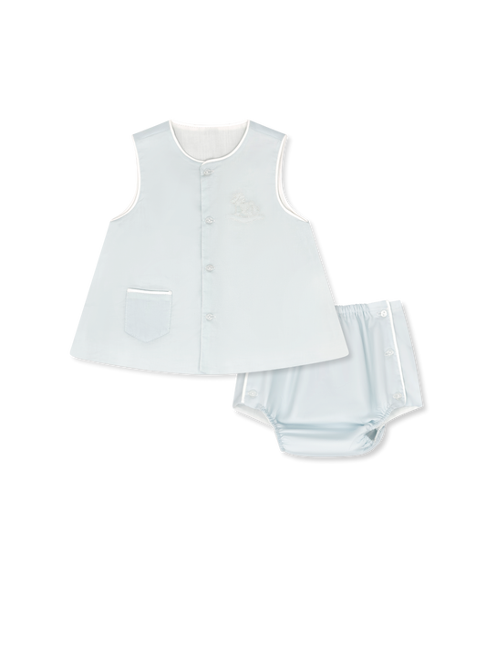 Blessings Blue Rocking Horse Diaper Set