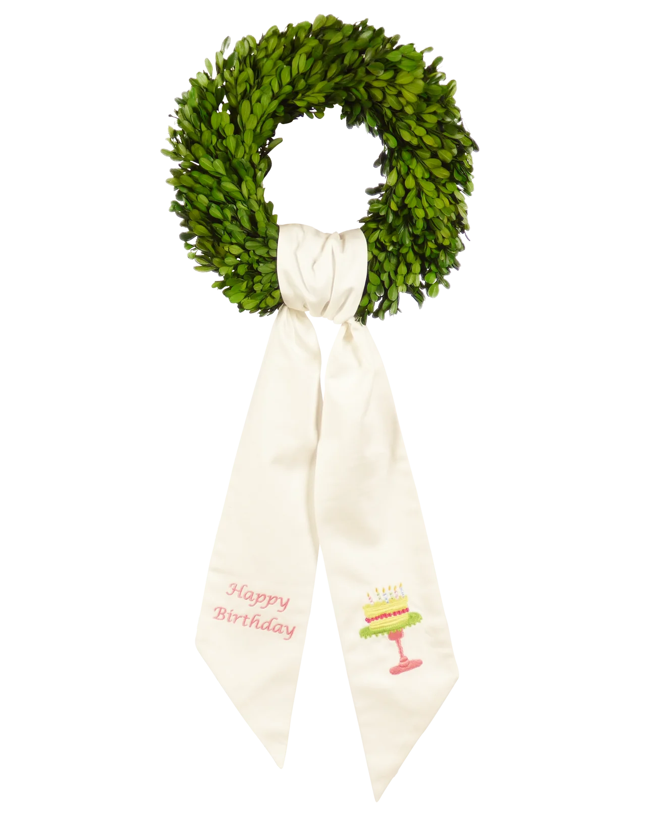 Wreath Sash: Happy Birthday - Pink
