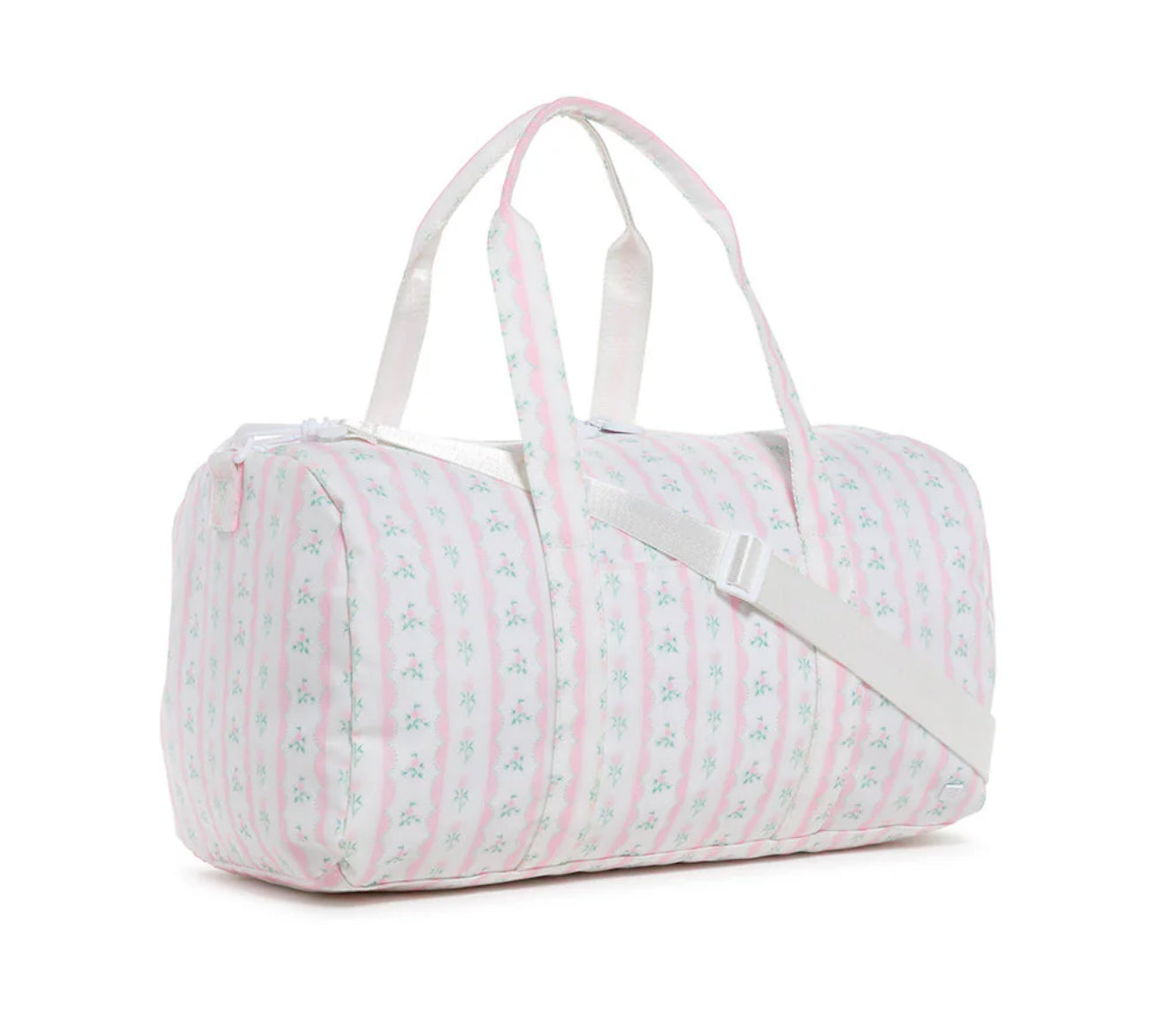 Pink Ribbon Floral Weekender Duffel Bag
