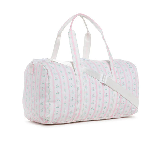 Pink Ribbon Floral Weekender Duffel Bag