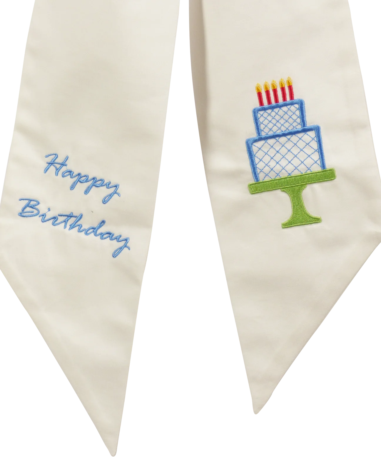 Wreath Sash: Happy Birthday - Blue