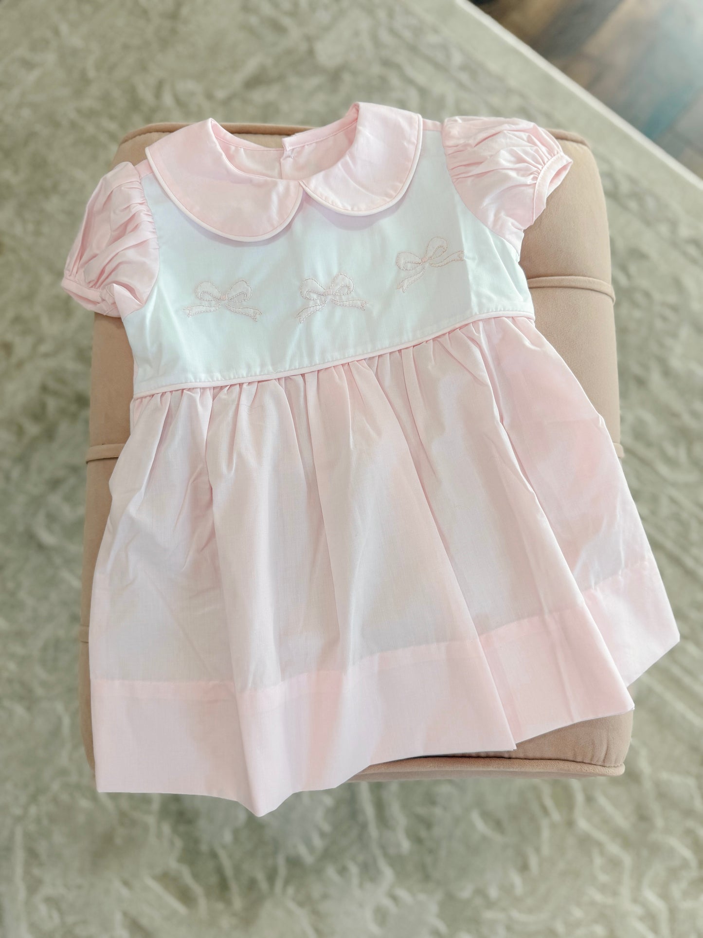 Pink Bows Smocked Dress