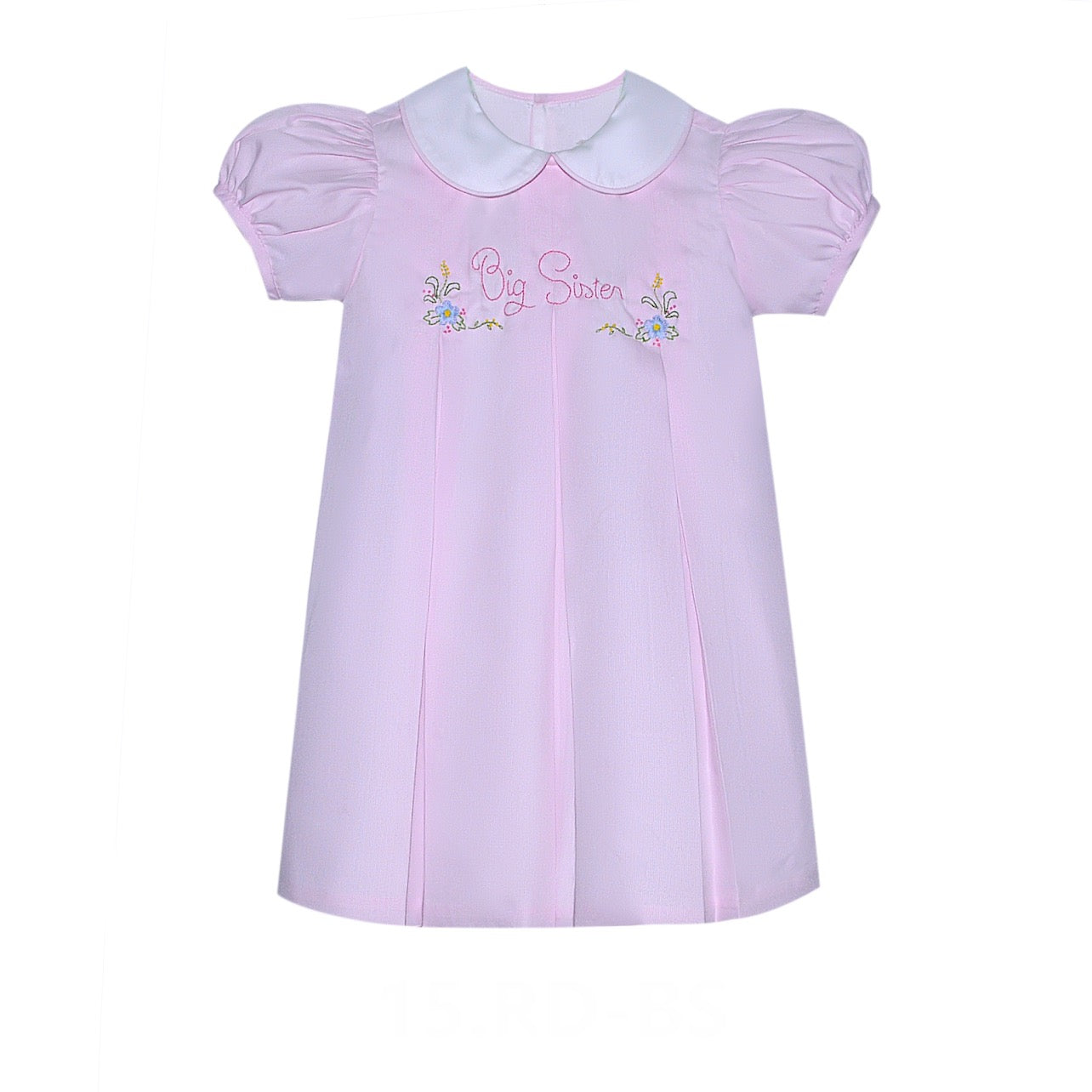 big sister embroidered dress Girl's Big Sister Embroidered Dress in White size 5