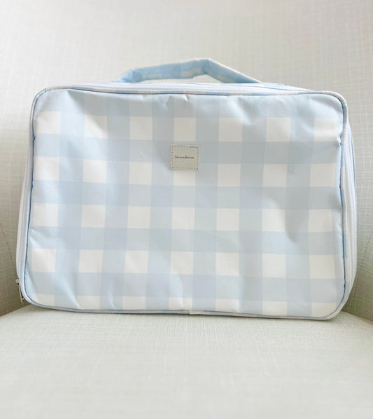 Blue Gingham Suitcase