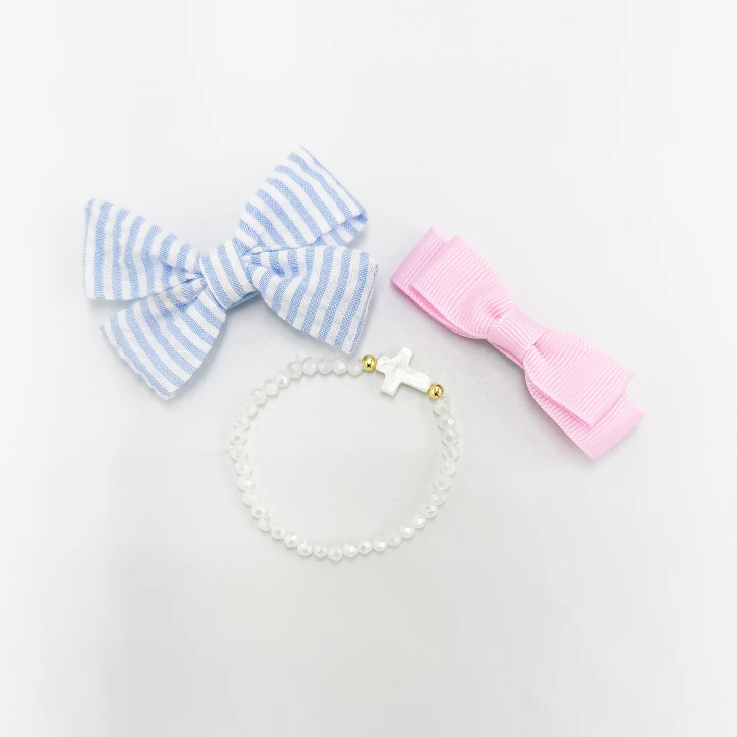 Easter Egg Bows & Bracelet Set (Blue)