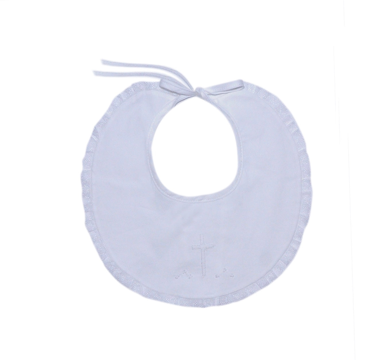 White Cross Embroidered Bib