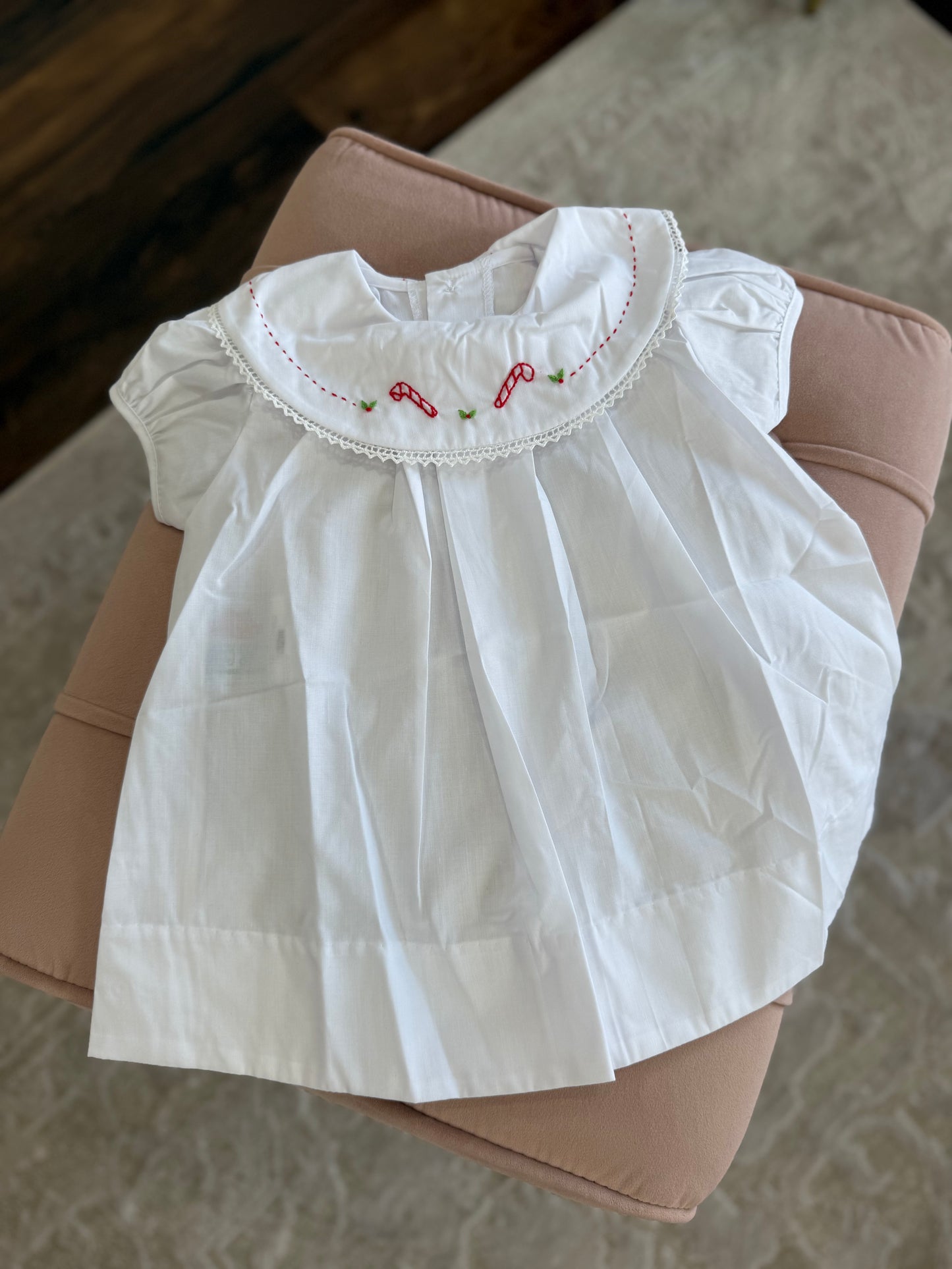 Candy Cane Embroidered Dress