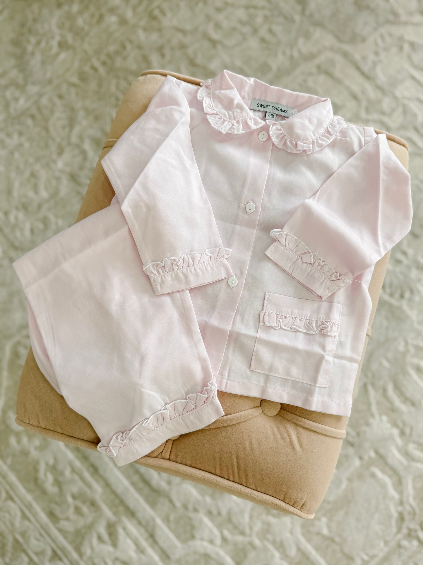 Pink Ruffle Pajama Pant Set