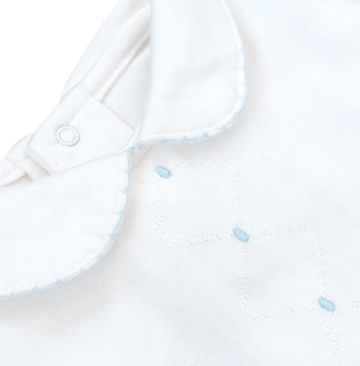 Baby Blue Diamond Collared Footie
