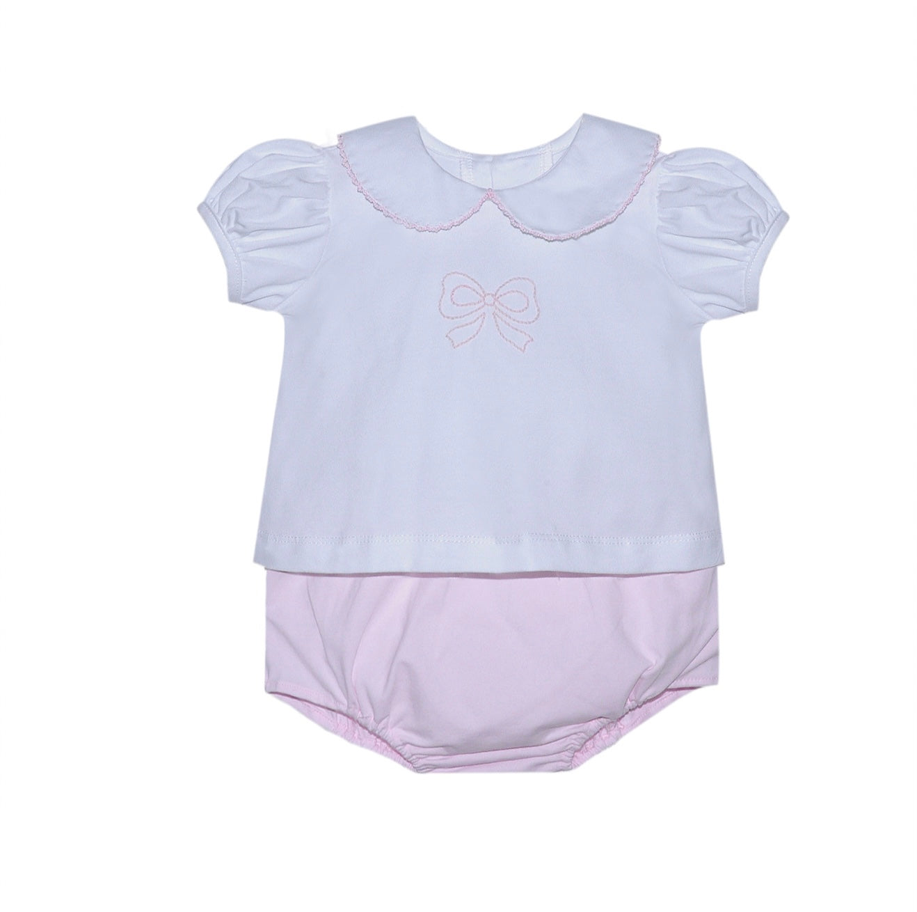 Bow Embroidered Diaper Set