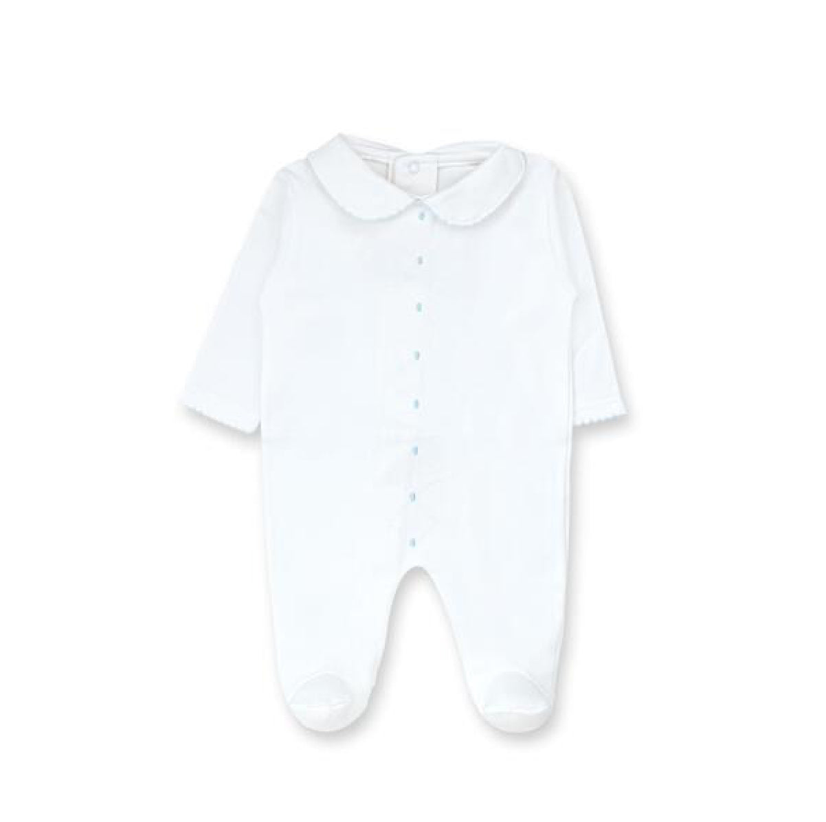 Baby Blue Diamond Collared Footie