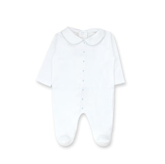 Baby Blue Diamond Collared Footie
