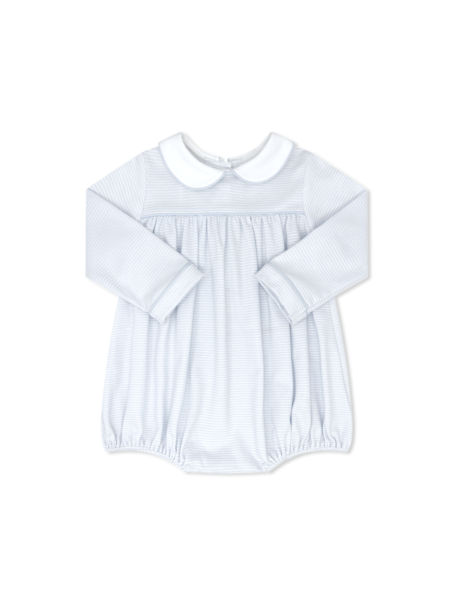 Light Blue Ministripe Long Sleeve Bubble