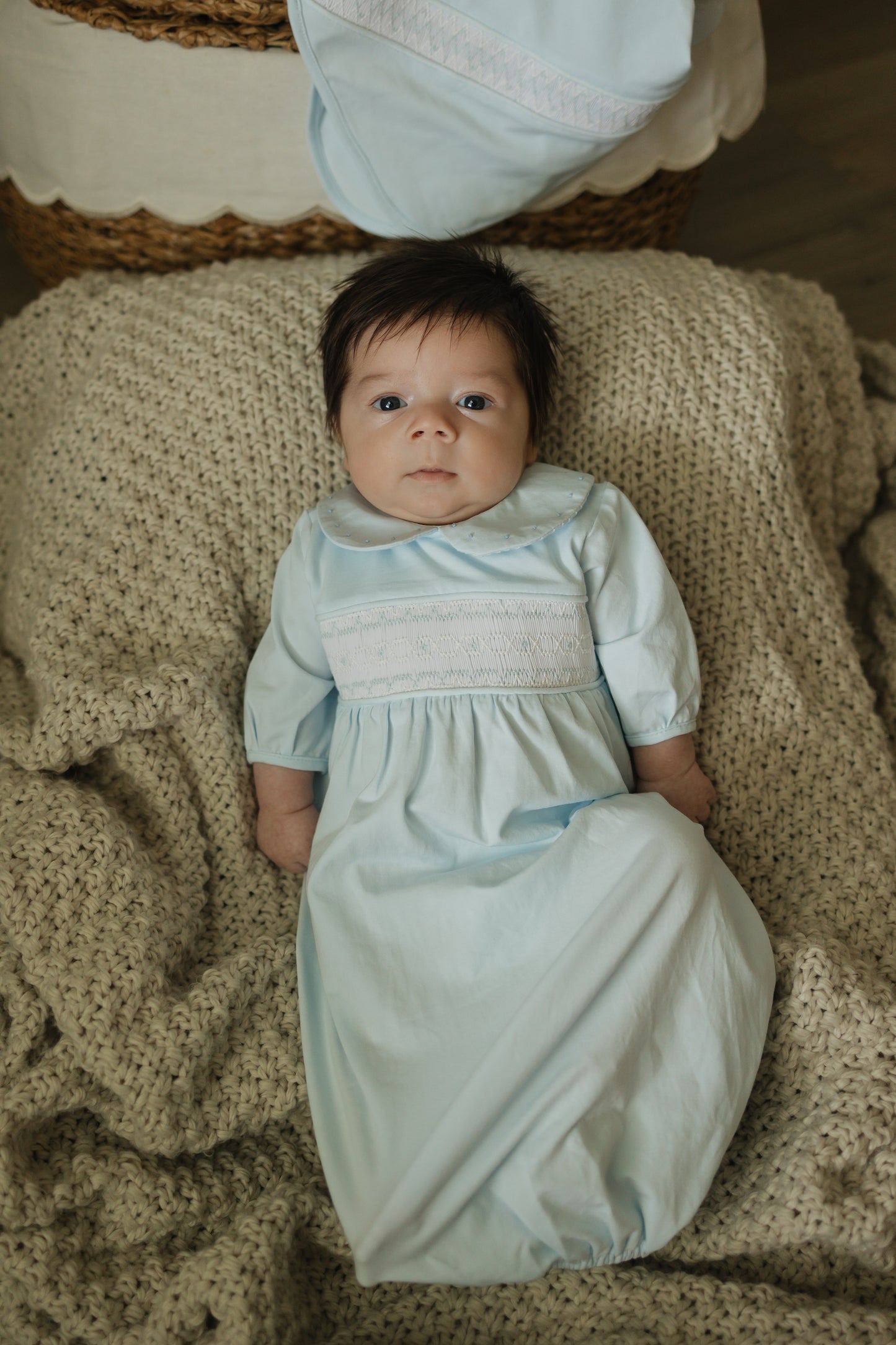 Blue Smocked Daygown