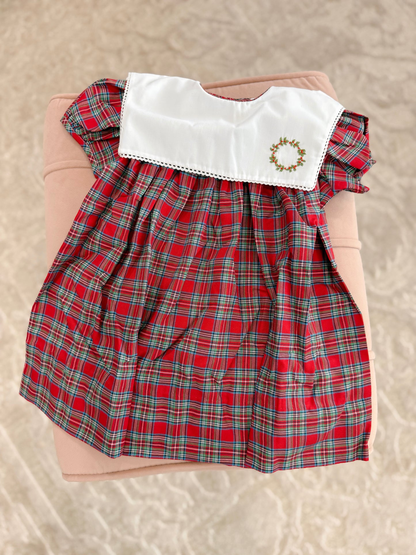 Christmas Plaid Wreath Dress
