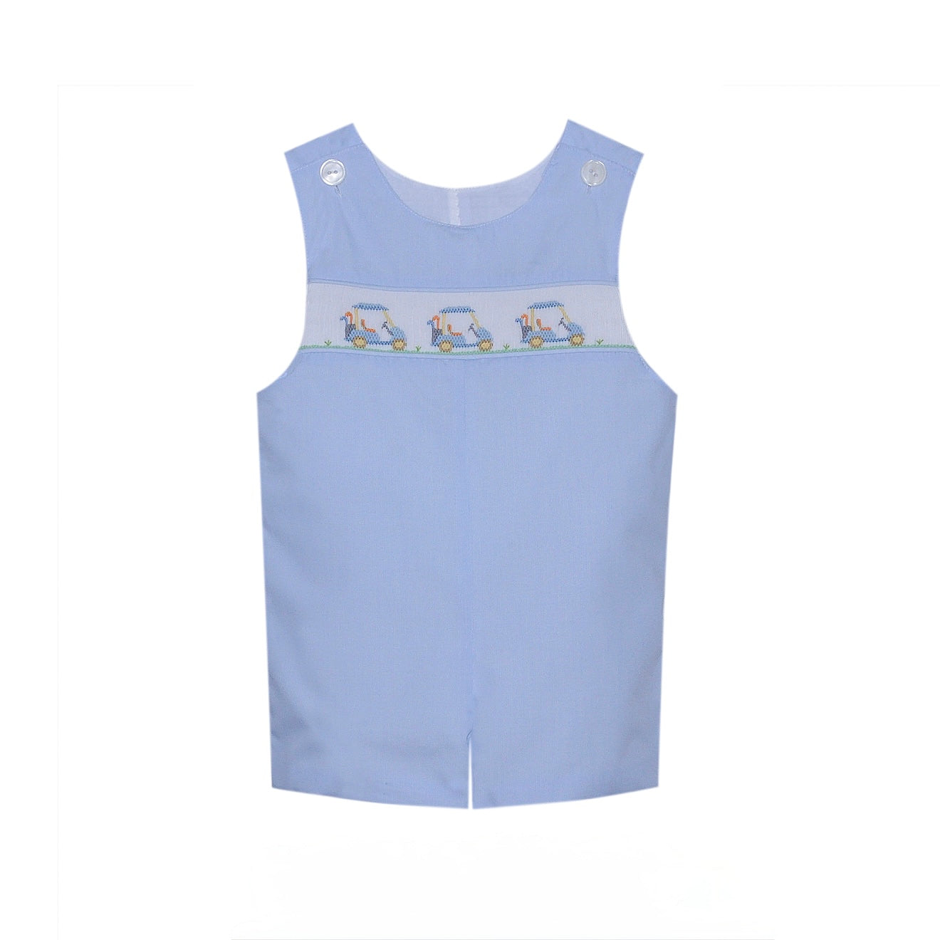 Blue Smocked Golf Cart Shortall