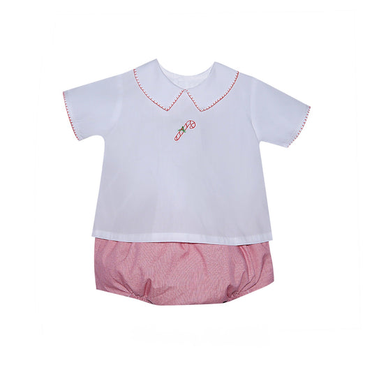 Red Candy Cane Diaper Set