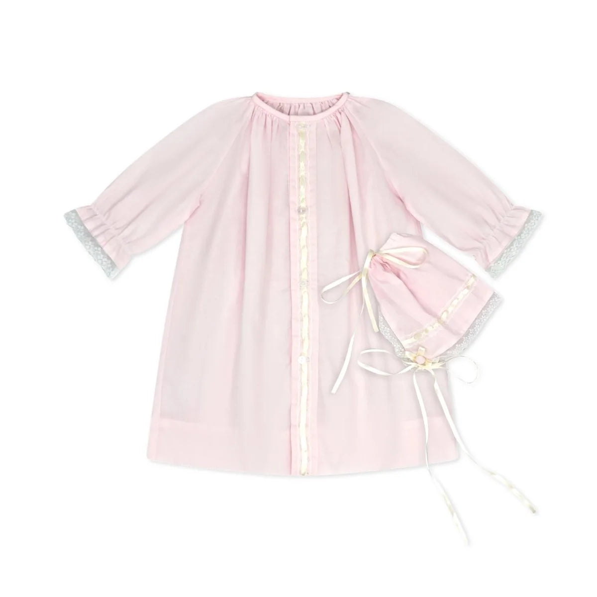 Pink Ecru Lace Daygown Set