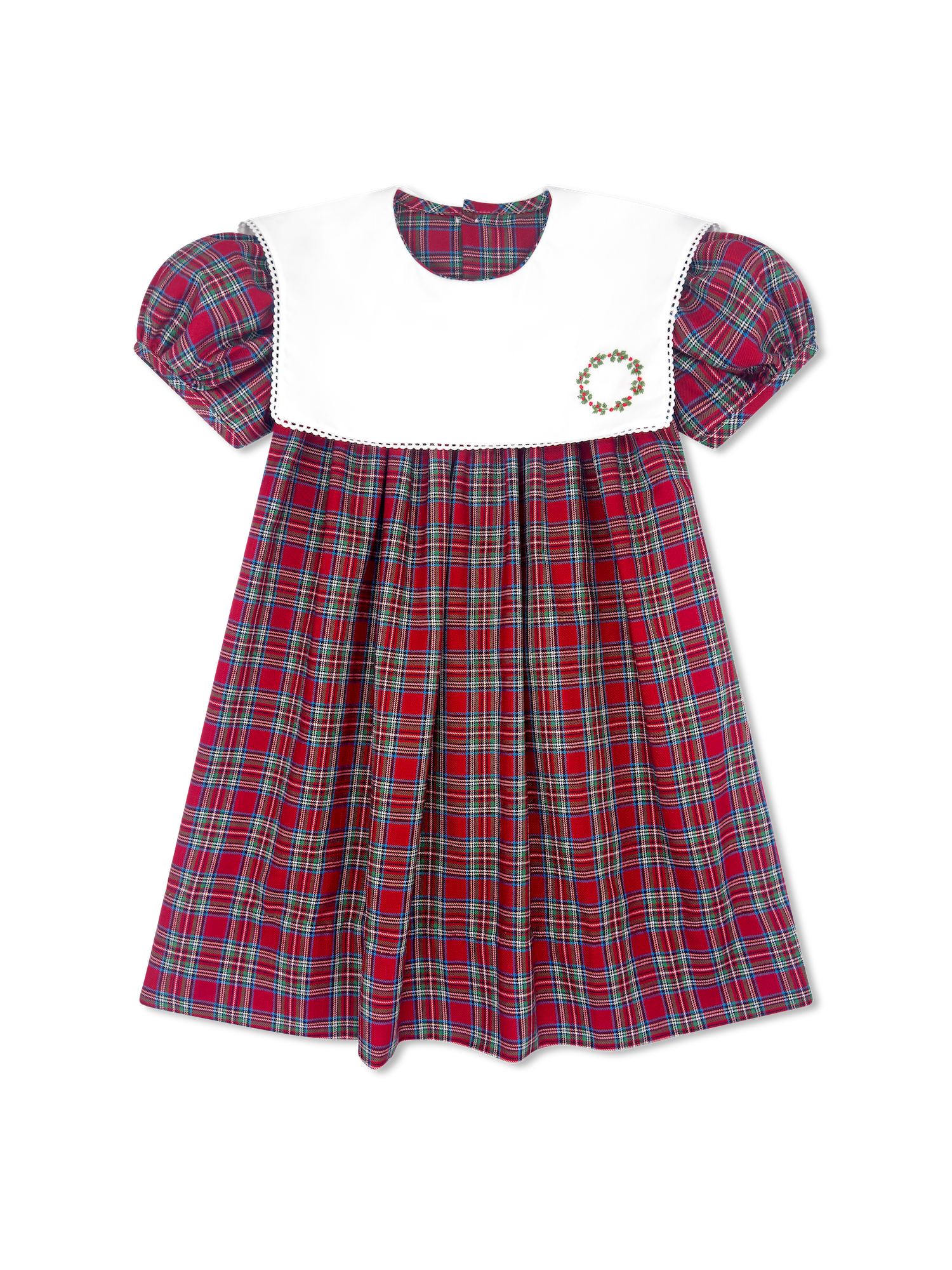 Christmas Plaid Wreath Dress Cher Lou Lou Christmas Plaid Wreath Dress Cher Lou Lou