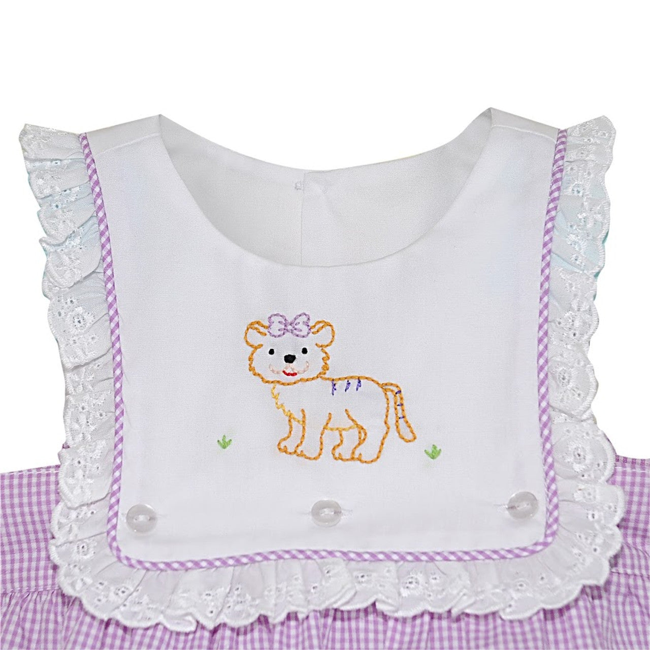 Purple Gingham Tiger Dress