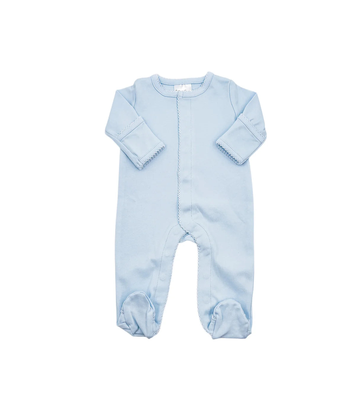 Blue Picot Trim Footie