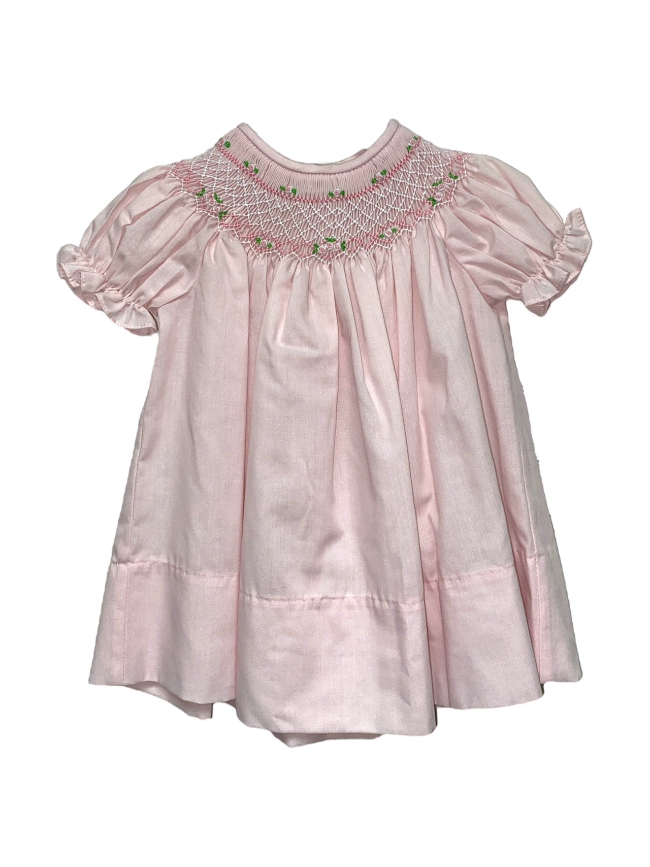 Pink Bishop Dress with Bullion Roses