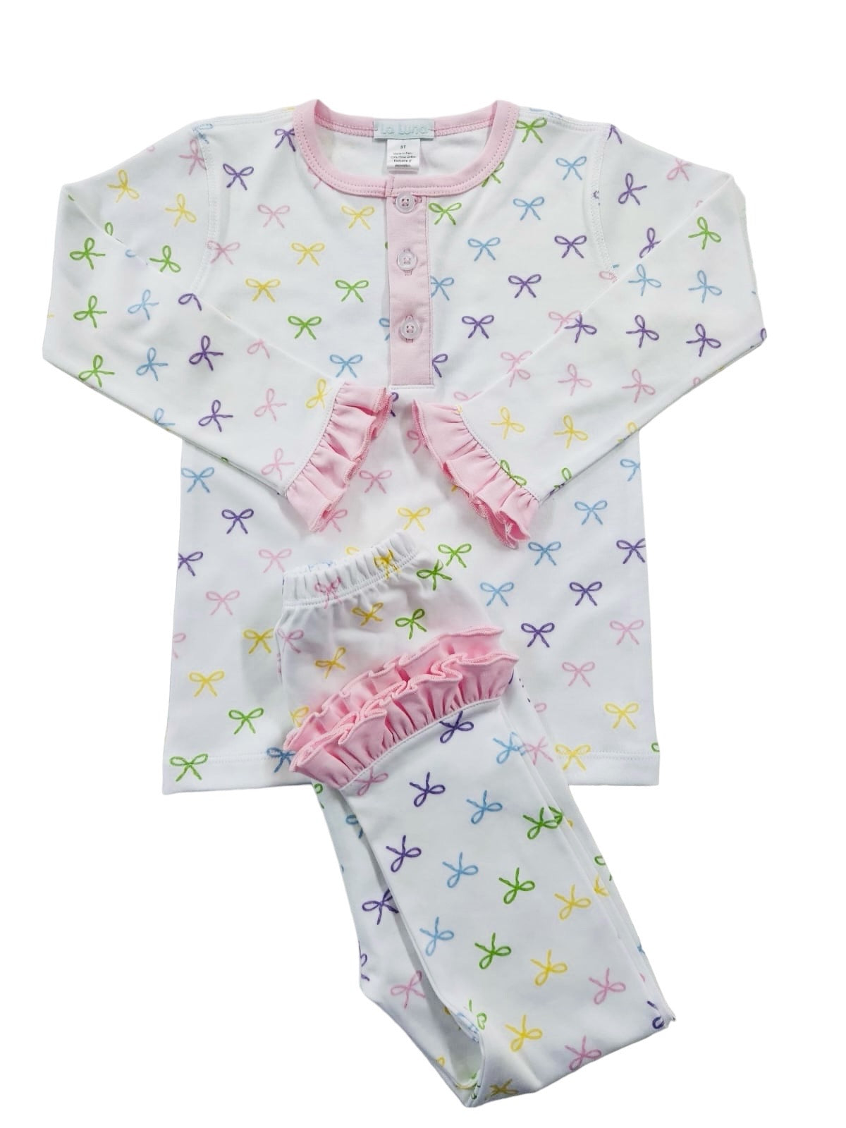 Pastel Bows Print 2 - Piece Set Pajamas