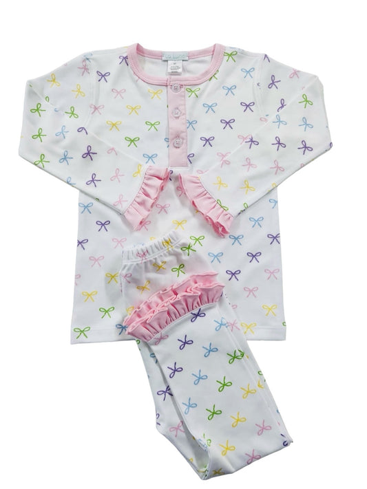 Pastel Bows Print 2 - Piece Set Pajamas