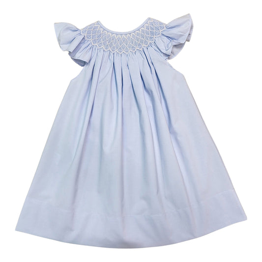Blue Pearl Beaded Smocked Dress
