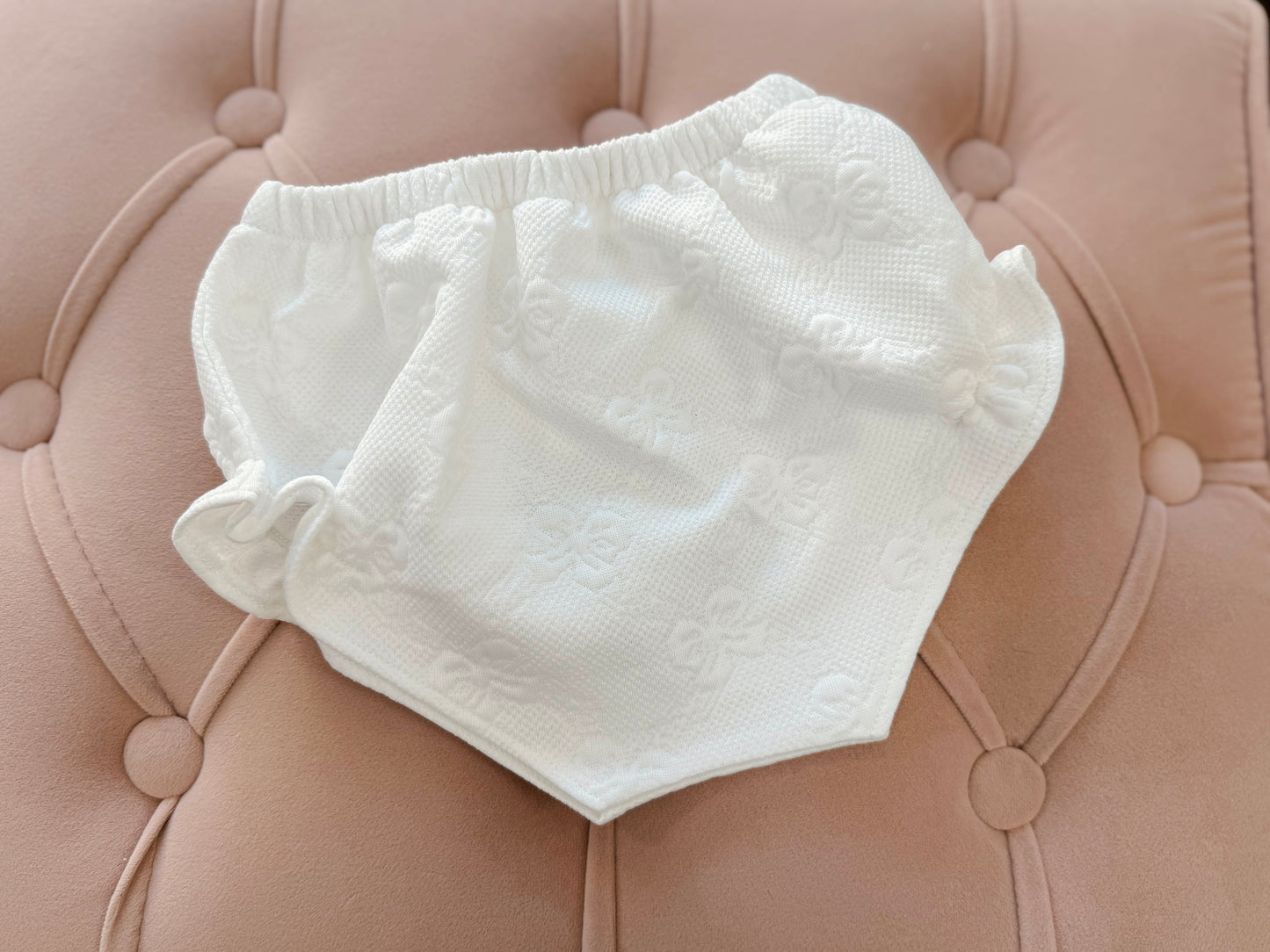 White Bows Diaper Cover