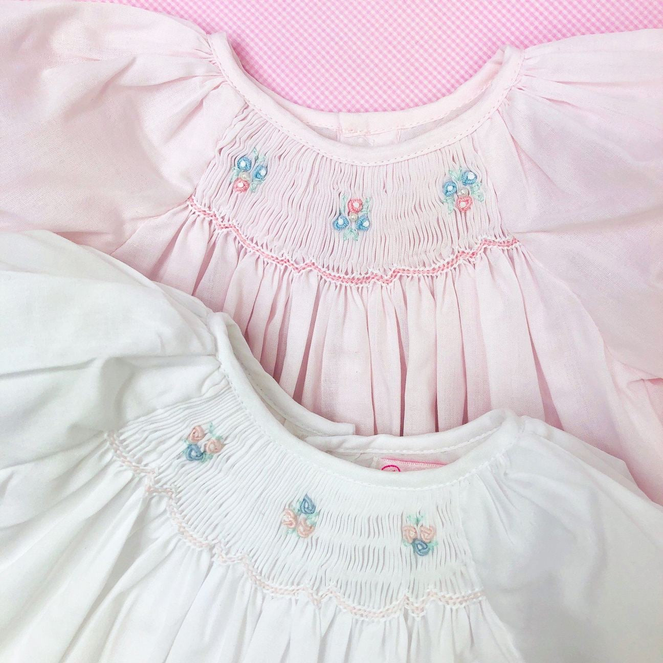 Pink Smocked Novelty Bubble with Bonnet