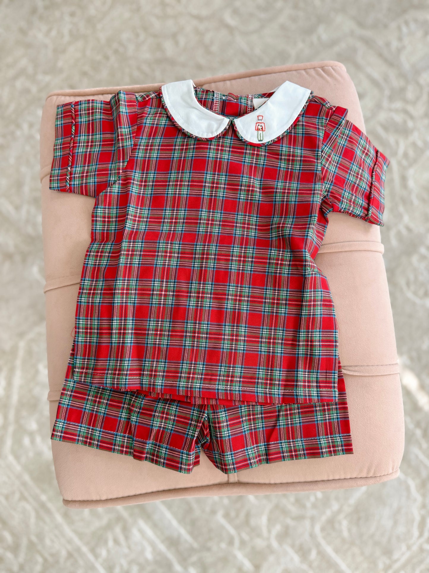 Christmas Plaid Nutcracker Shortset
