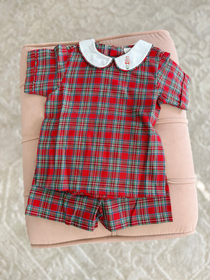 Christmas Plaid Nutcracker Shortset