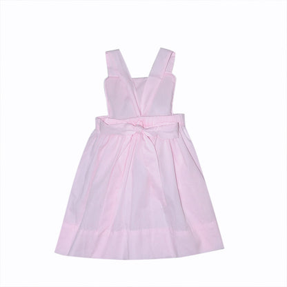 Pink Dress with Smocking & Floral Details