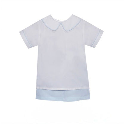 Blue Trim Short Set