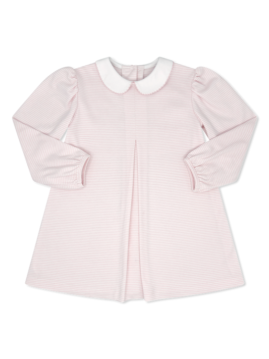 Pink Ministripe Collared Dress