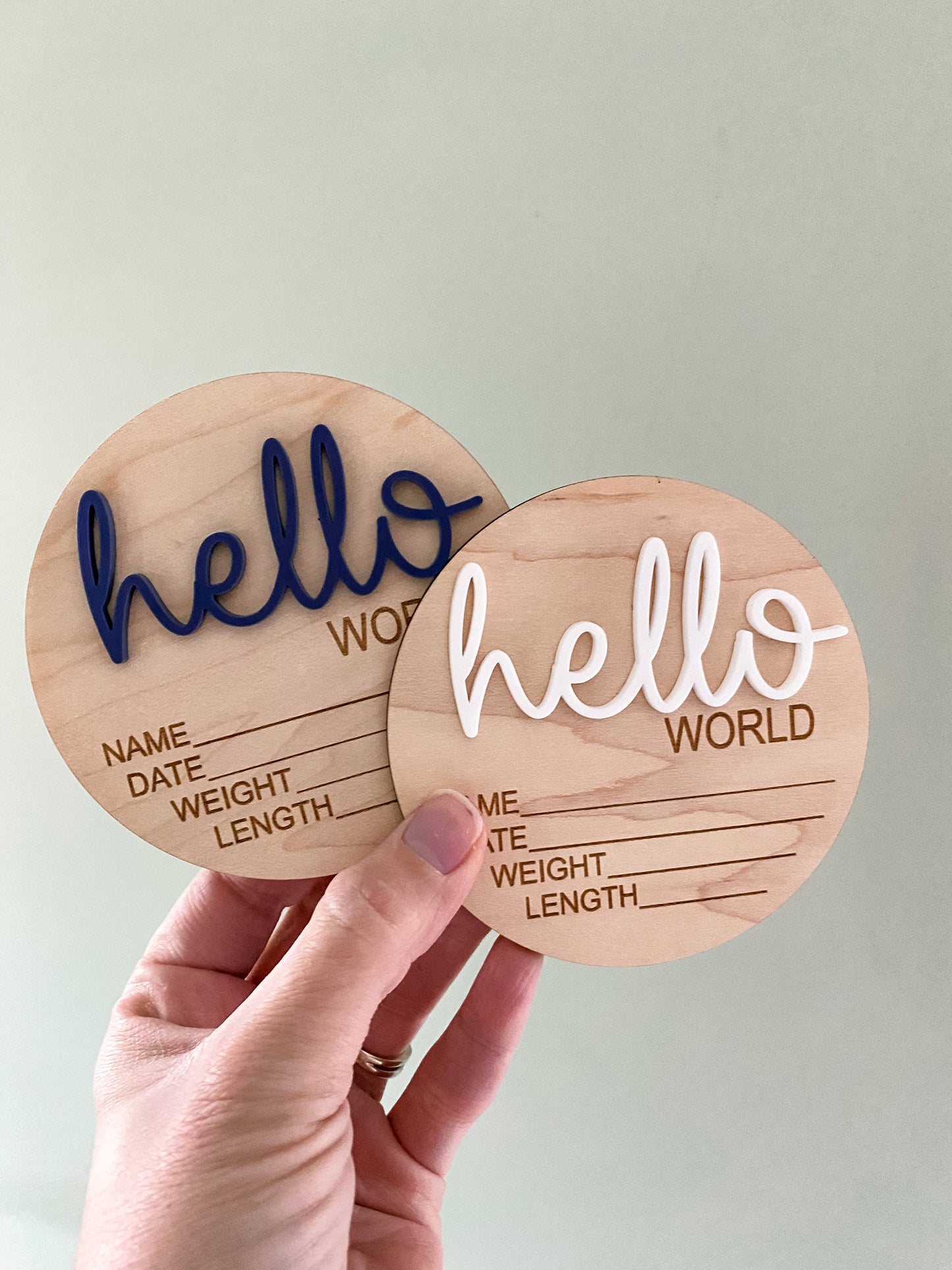 Hello World Birth Announcement Sign - Navy