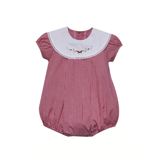 Red Floral Embroidered Bubble