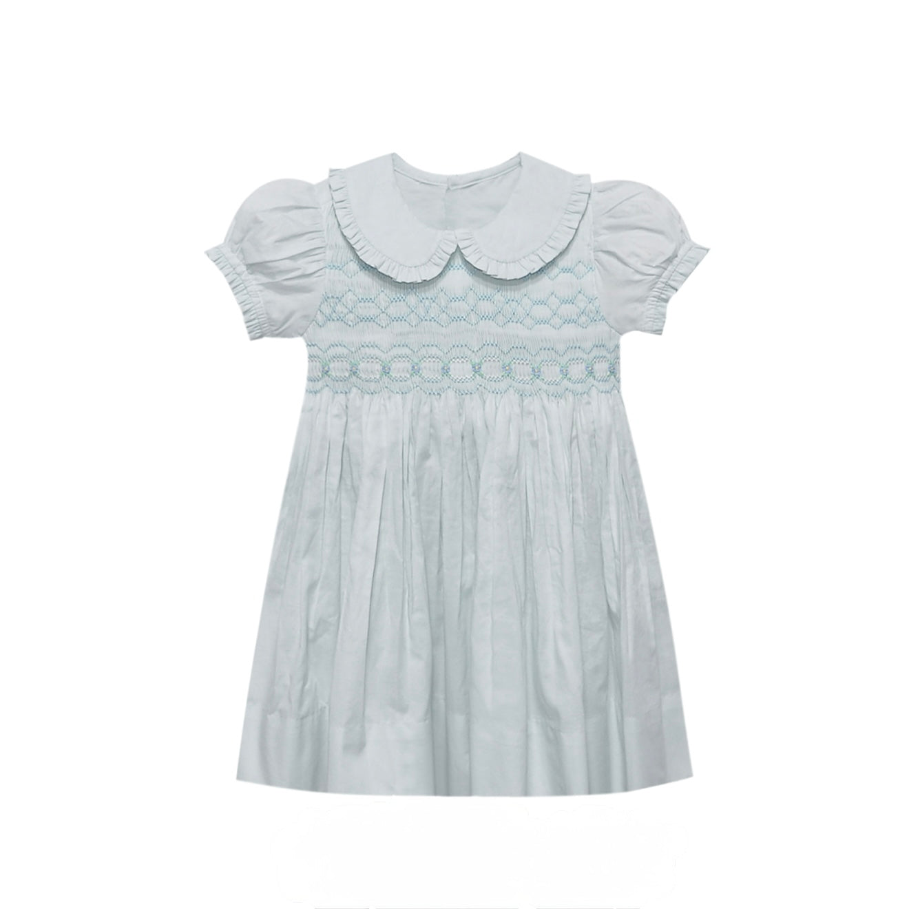 Baby Blues Peter Pan Collar Smocked Dress