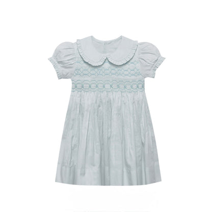 Baby Blues Peter Pan Collar Smocked Dress