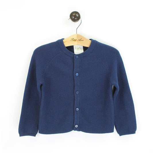 Navy Knit Cardigan Sweater