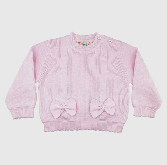 Pink Bow Knit Sweater