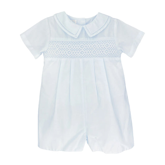 Blue Horizontal Smocked Romper