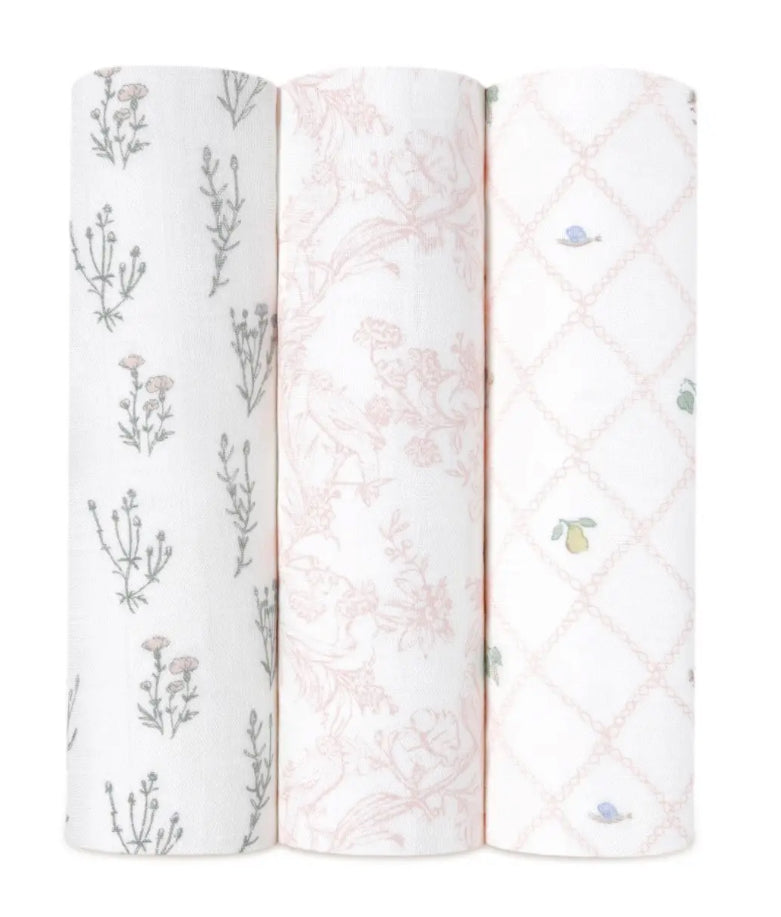 French Floral Swaddle 3-Pack