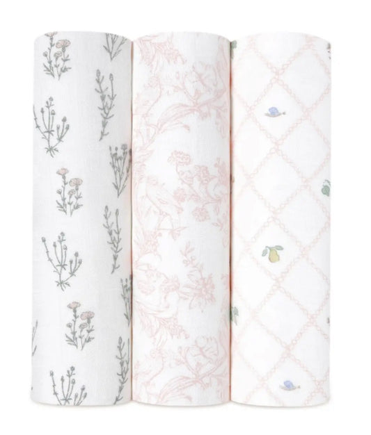 French Floral Swaddle 3-Pack